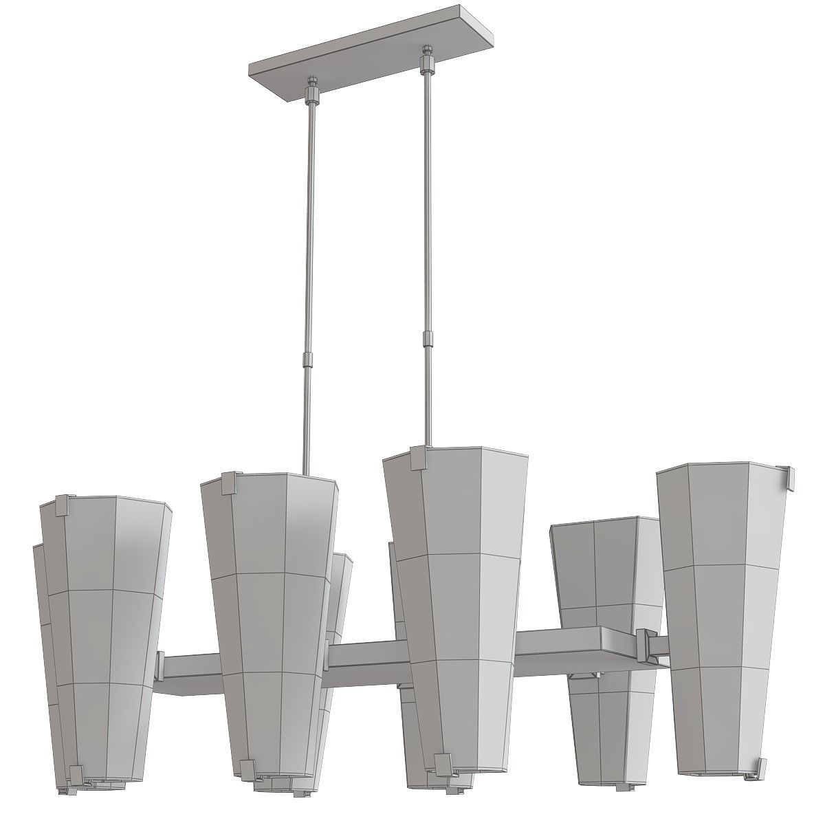 Alpine Medium Linear Chandelier low poly 3d model Low-poly 3D model_1