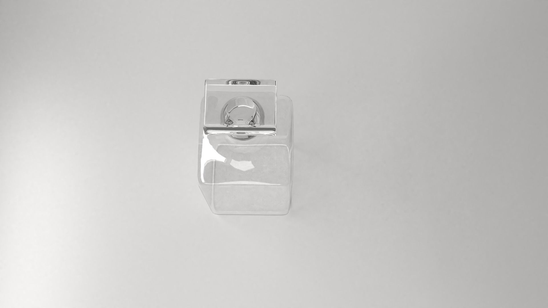 Decanter 2 empty glass bottle on table 3D model_2