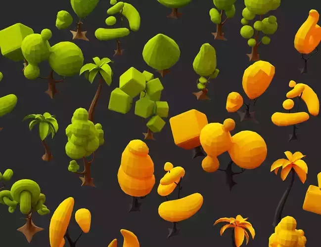 Creative low poly Tree 3d model collection Low-poly 3D model Creative low poly Tree 3d model collection Low-poly 3D model