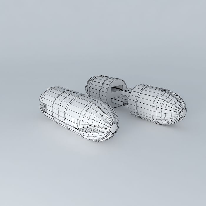 Radical double USB stick Free 3D model_4