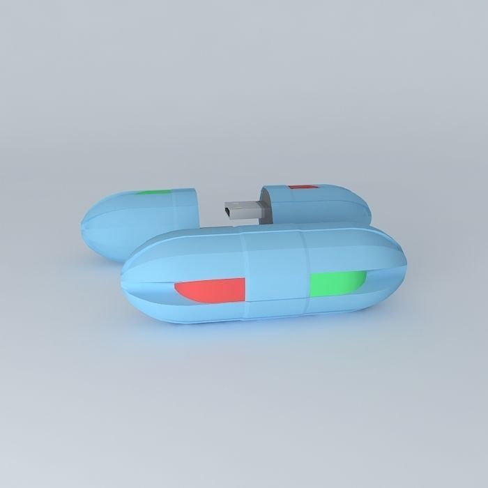 Radical double USB stick Free 3D model_2