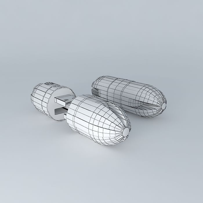Radical double USB stick Free 3D model_3