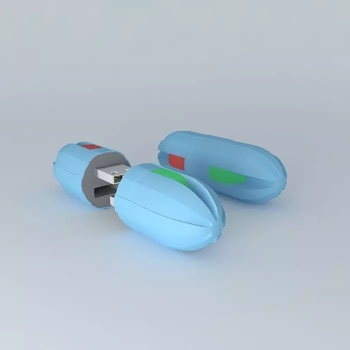 Radical double USB stick Free 3D model_0
