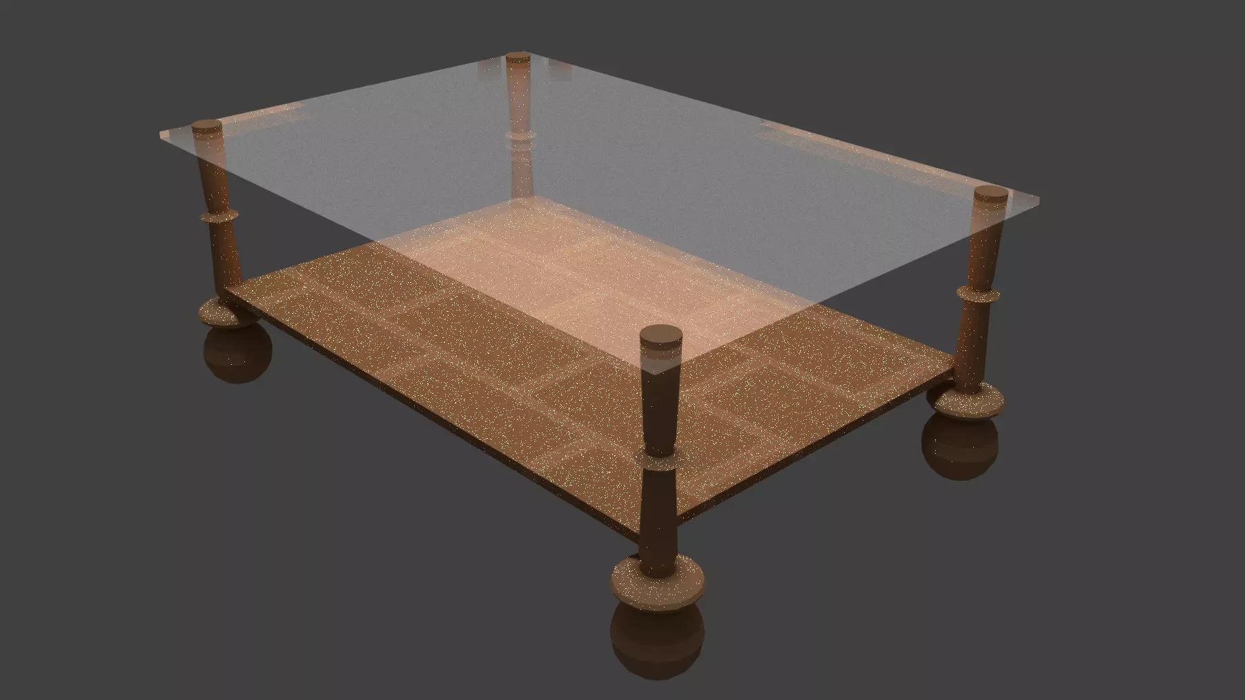 Glass top table Free low-poly 3D model_0