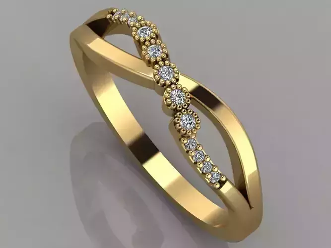 GC GOLD T057- Diamond gold ring 