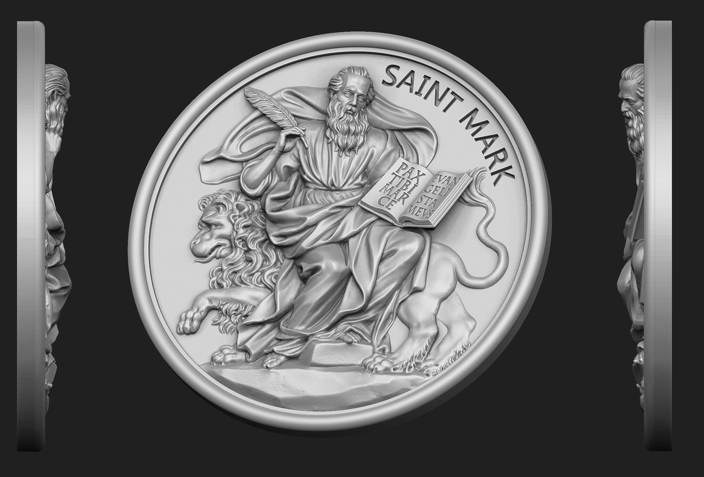 Saint Mark Medallion 3D print model_1