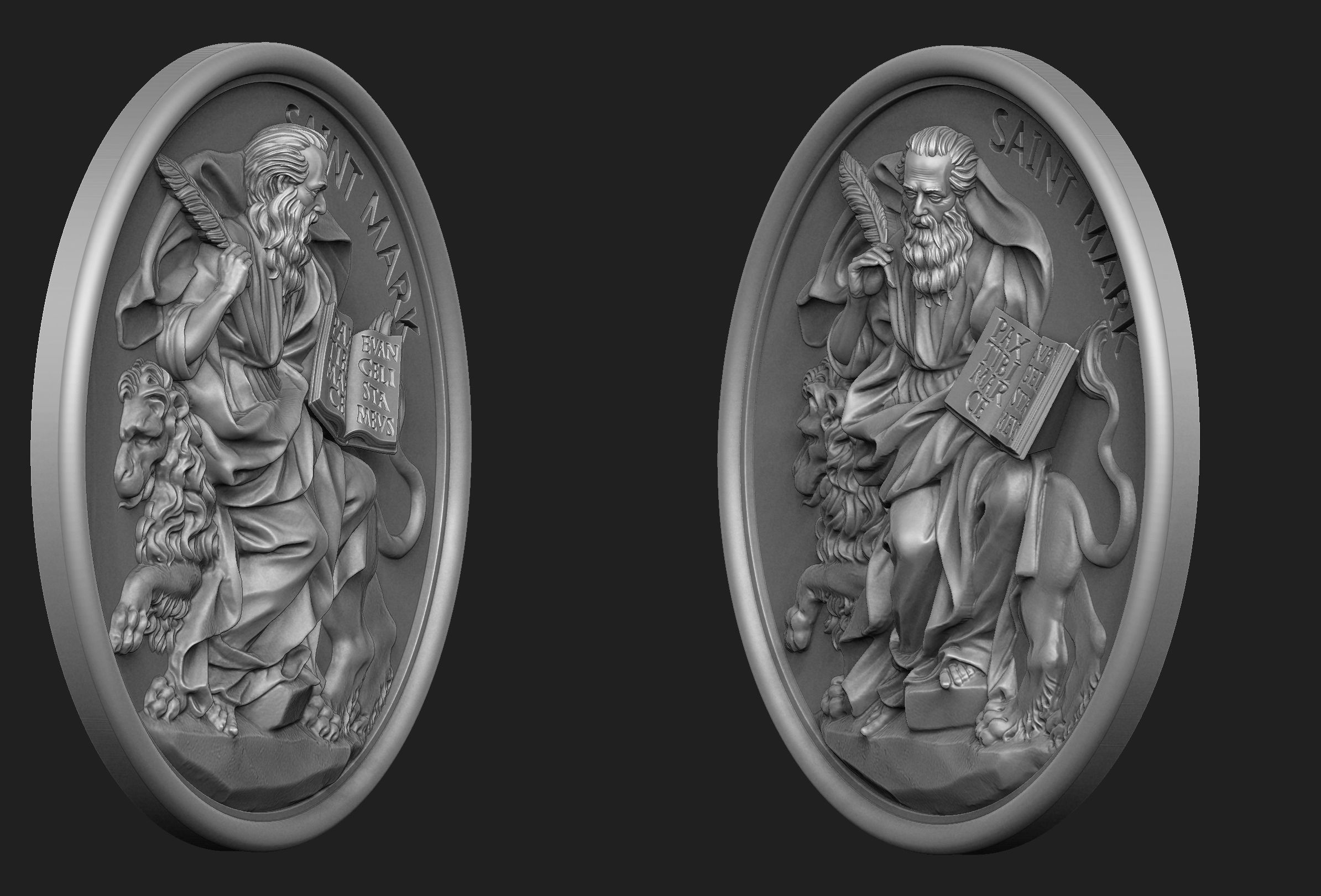 Saint Mark Medallion 3D print model_2