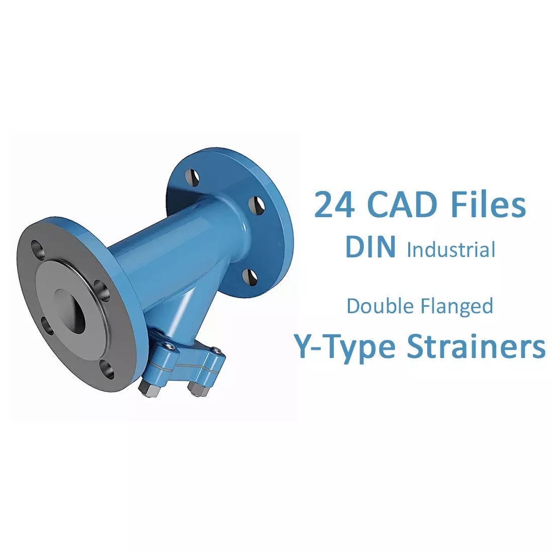 Y-Type Strainers - DIN Flanged Ends - 3D model