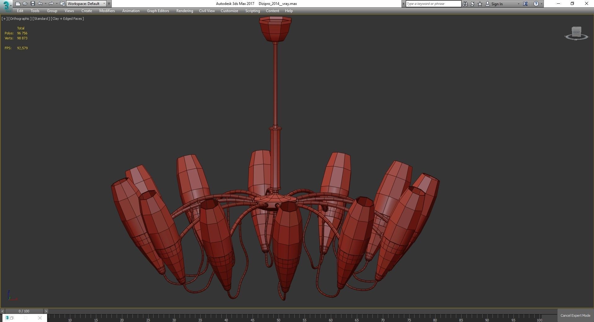 Lucio Chandelier low poly 3d model Low-poly 3D model_2