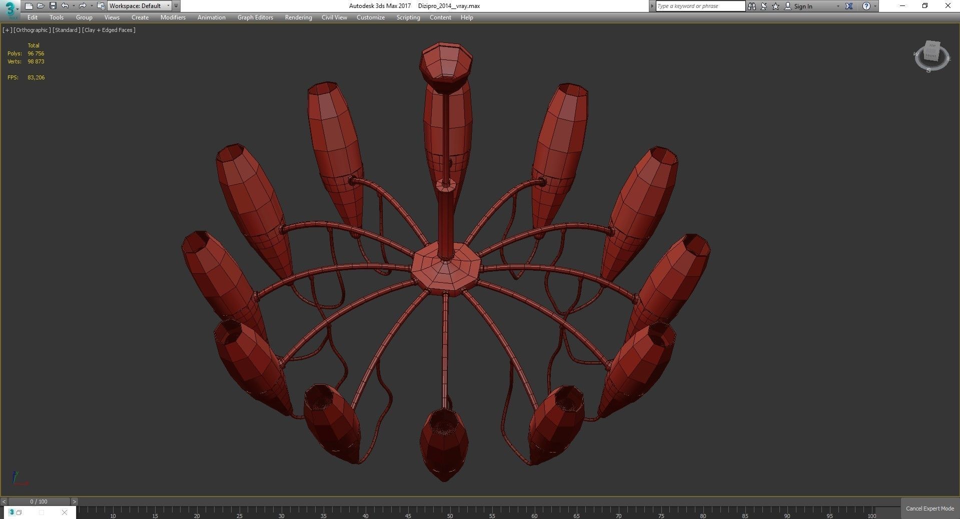 Lucio Chandelier low poly 3d model Low-poly 3D model_4