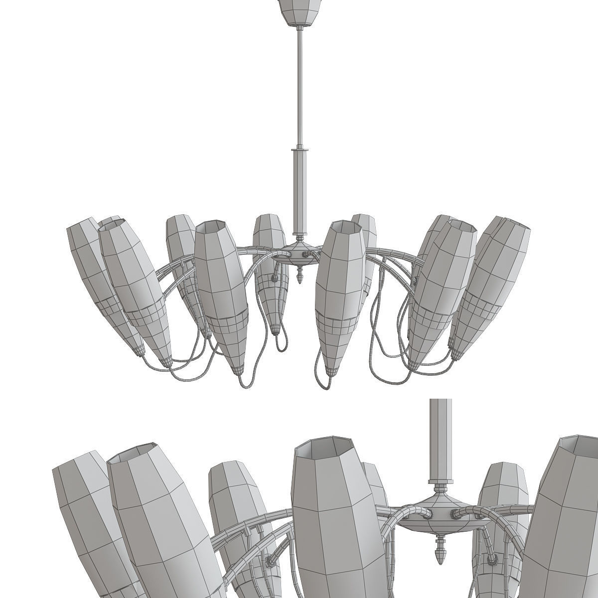 Lucio Chandelier low poly 3d model Low-poly 3D model_1