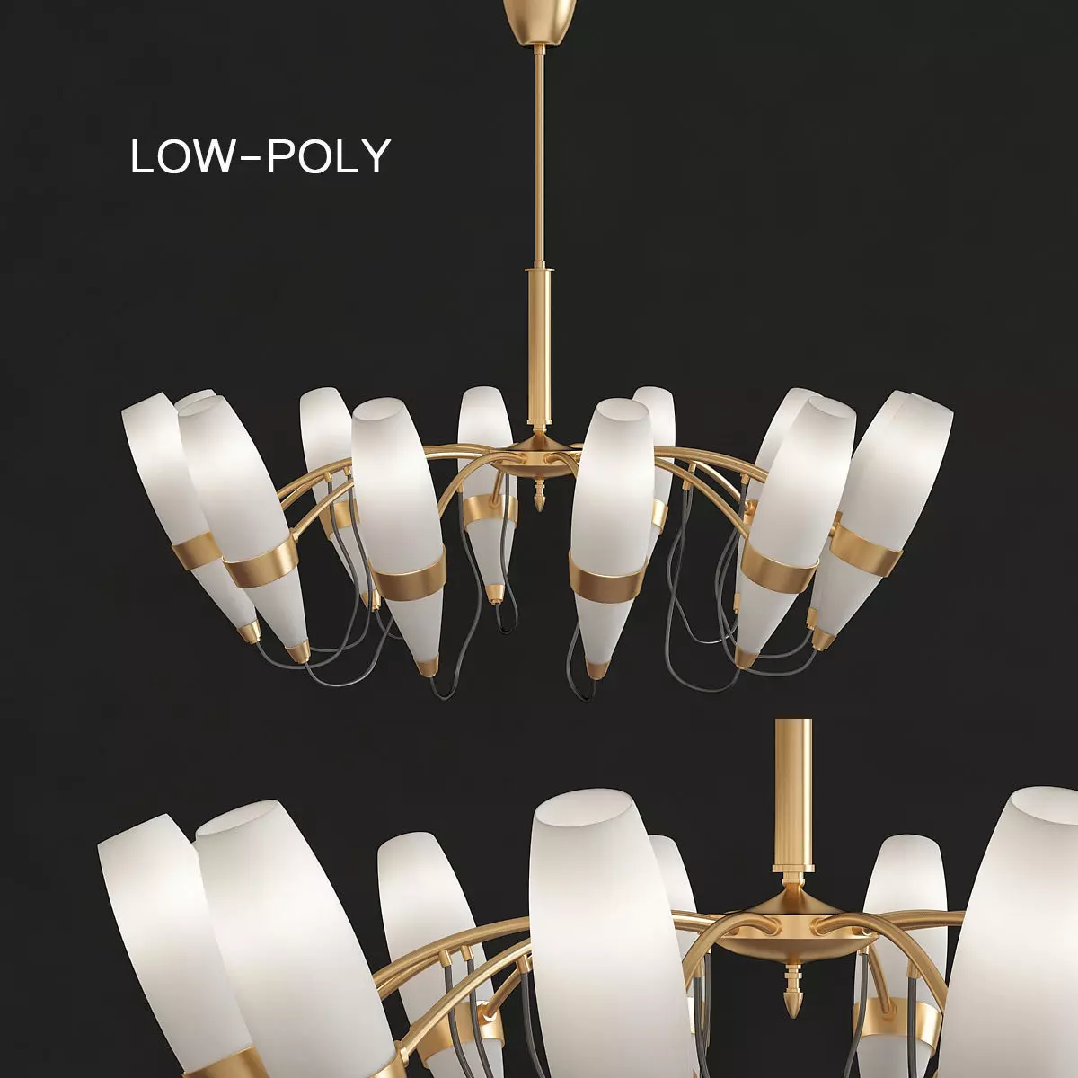 Lucio Chandelier low poly 3d model Low-poly 3D model_0