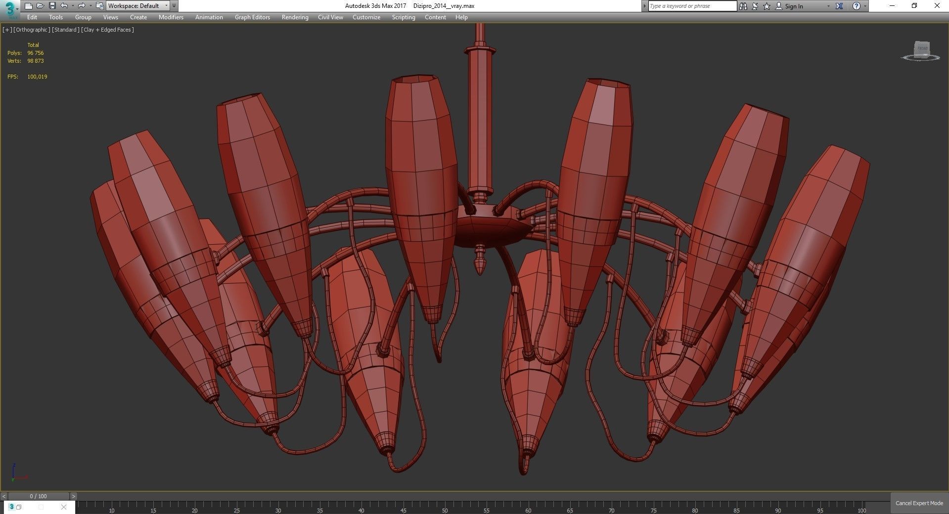 Lucio Chandelier low poly 3d model Low-poly 3D model_3