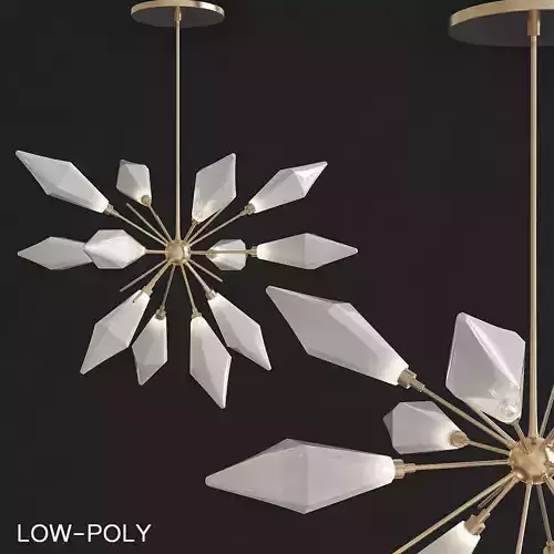 Hammerton Studio Rock Crystal Oval Starburst low poly 3d model