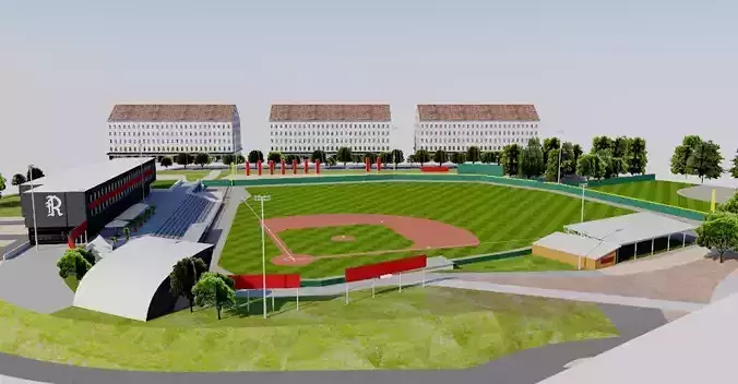 Armin Wolf Arena - Germany Baseball Low-poly 3D model
