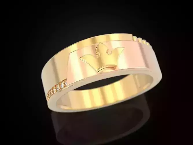 Wedding ring with crown