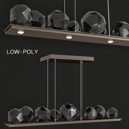 Hand Blown Glass Lighting low poly 3d model Low-poly 3D model