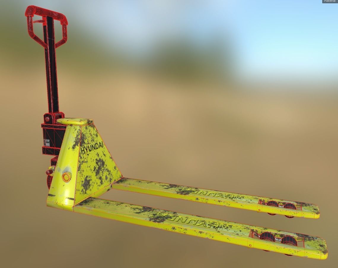 Pallet Truck Low-poly 3D model_8