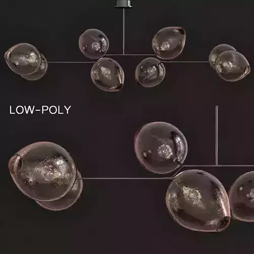 Nyla 6-Light Sputnik Linear Chandelier low poly 3d model