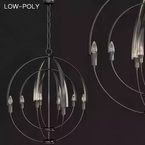 Double Cirque Chandelier low poly 3d model