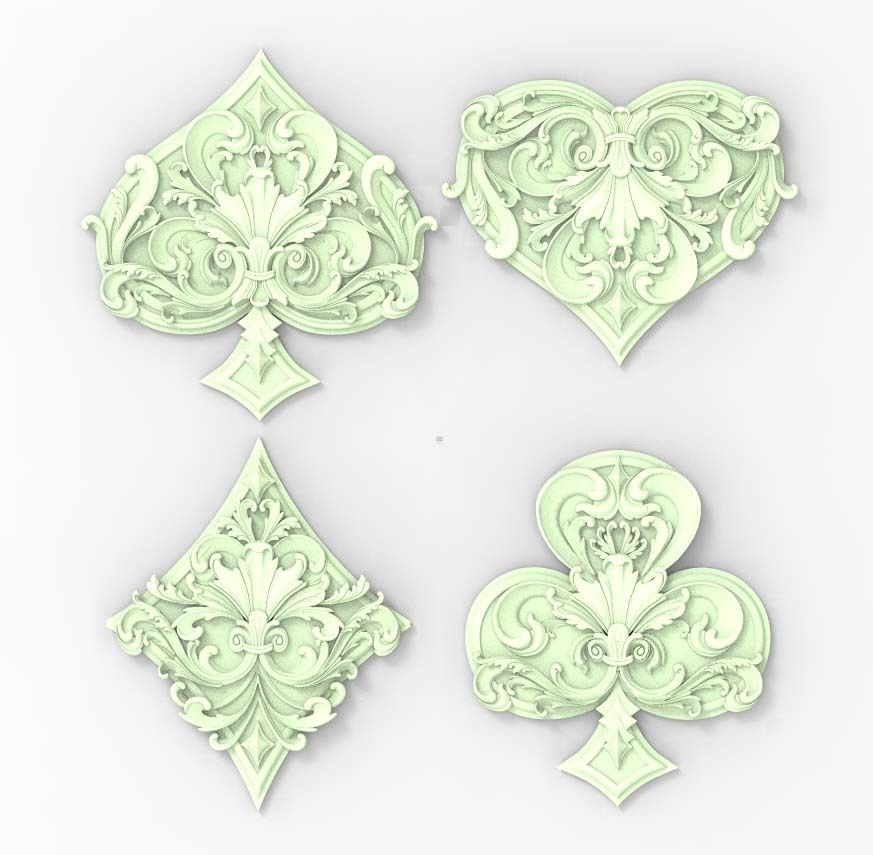 spades clubs hearts diamonds 3D print model_46