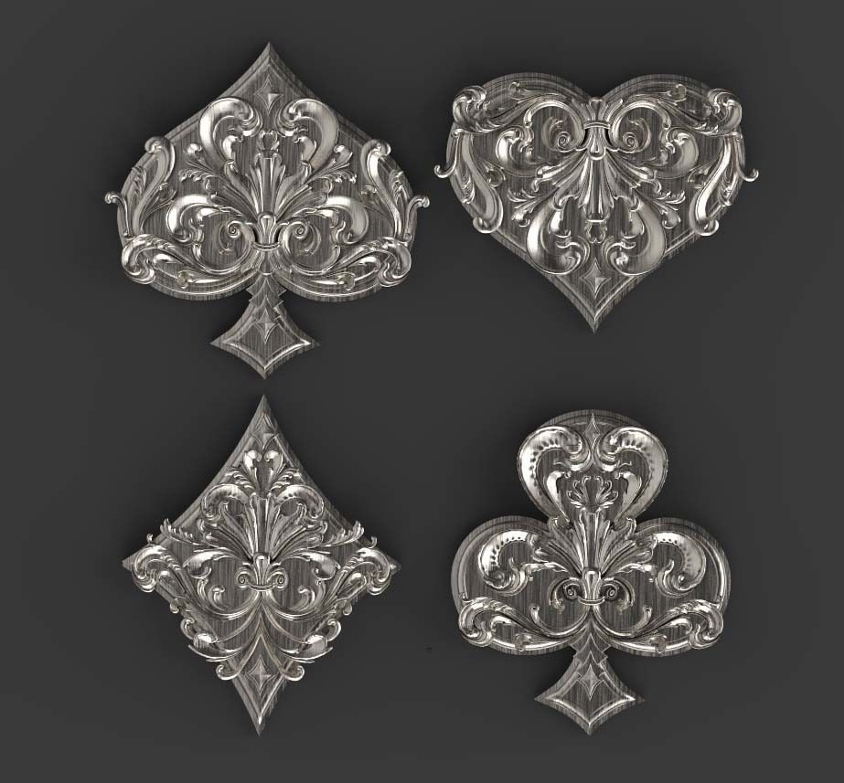 spades clubs hearts diamonds 3D print model_8