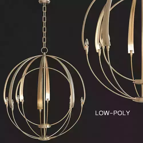 Double Cirque Large Scale Chandelier low poly 3d model Low-poly 3D model