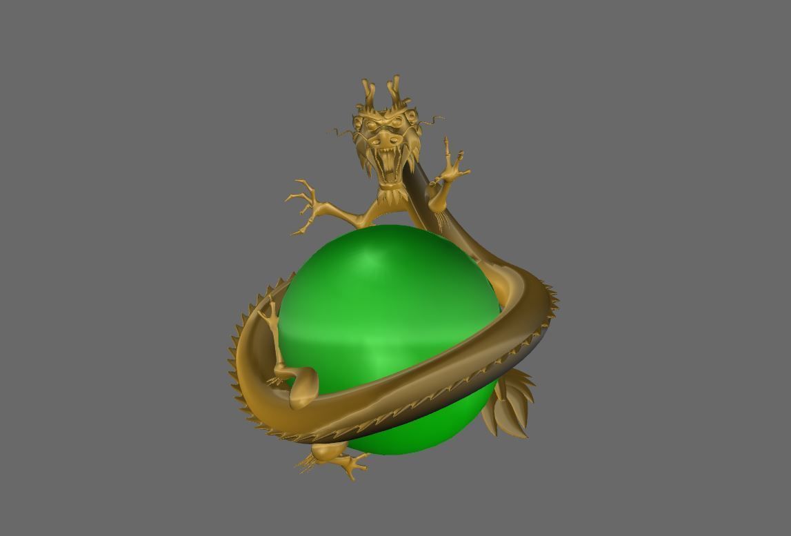 3D DRAGON egg with golden 3D model_3