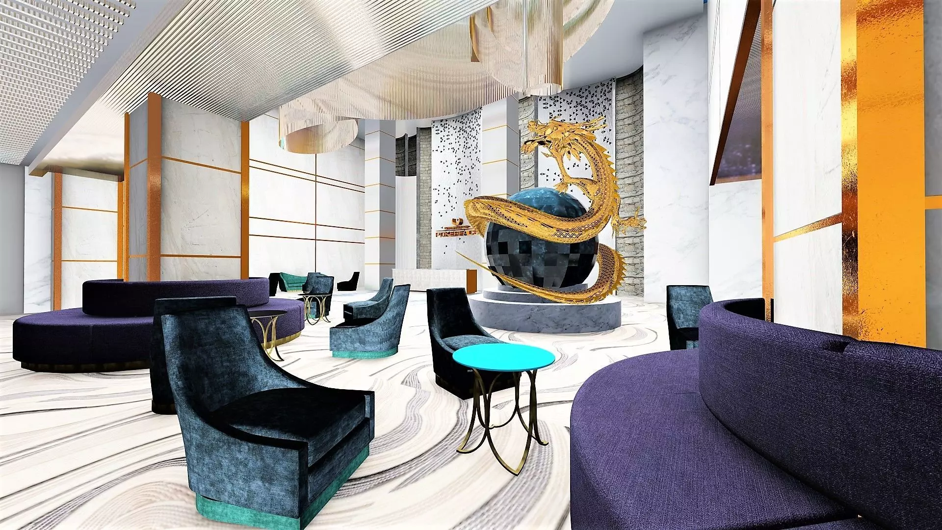 3D DRAGON egg with golden 3D model_0