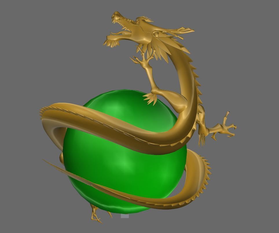 3D DRAGON egg with golden 3D model_4