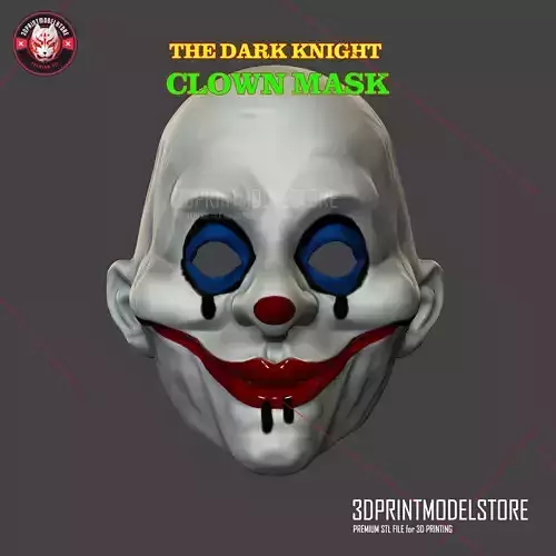 Henchmen Dark Knight Clown Joker Mask Costume Helmet 3D print model