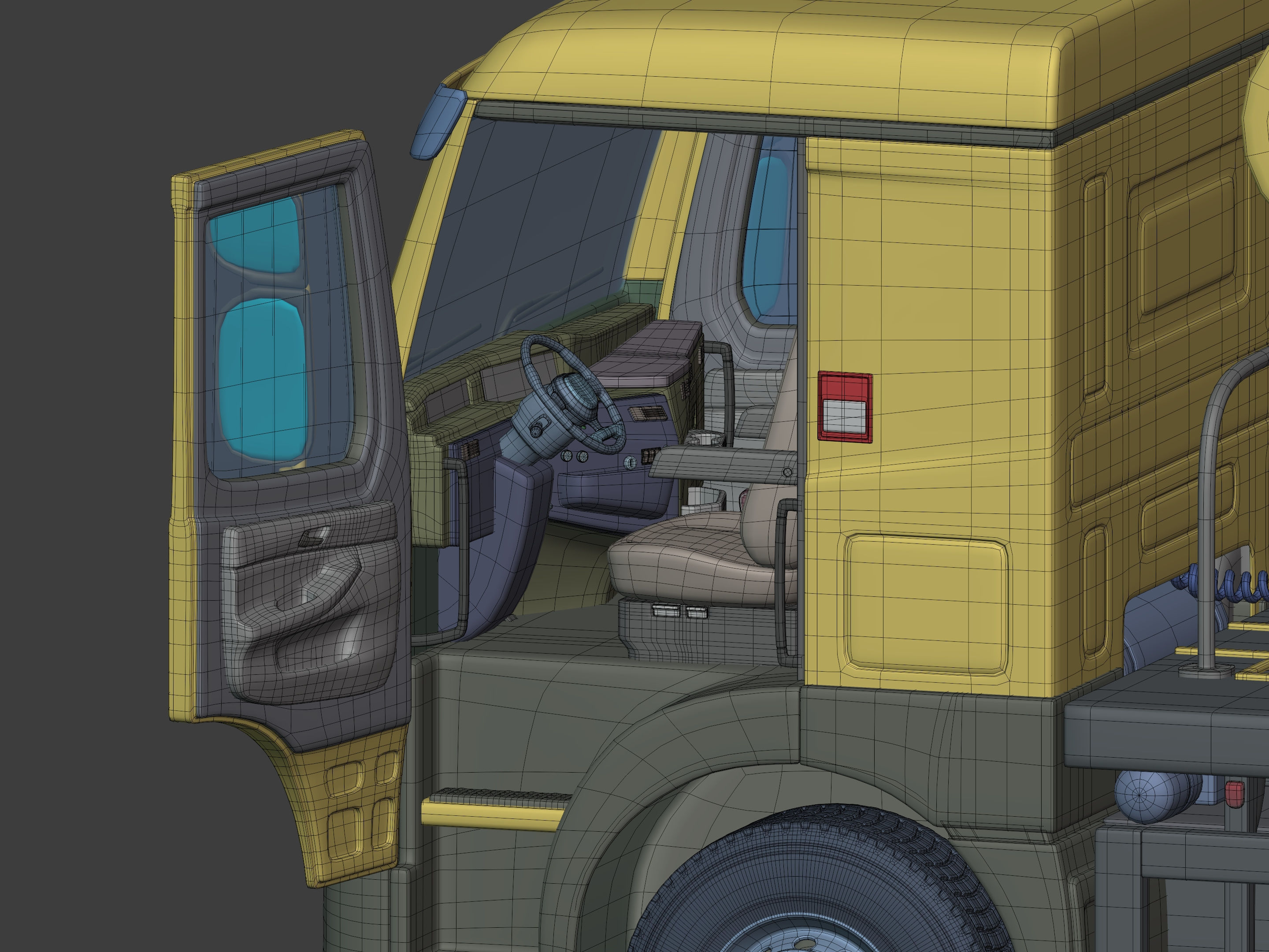 Generic Cement Mixer Truck - Concrete Mixer 3D model_8