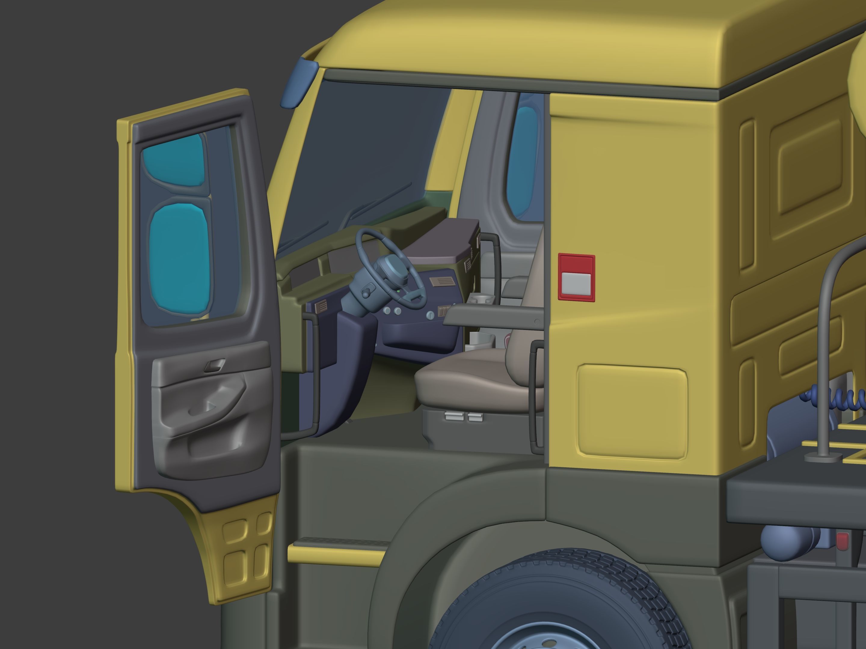 Generic Cement Mixer Truck - Concrete Mixer 3D model_7