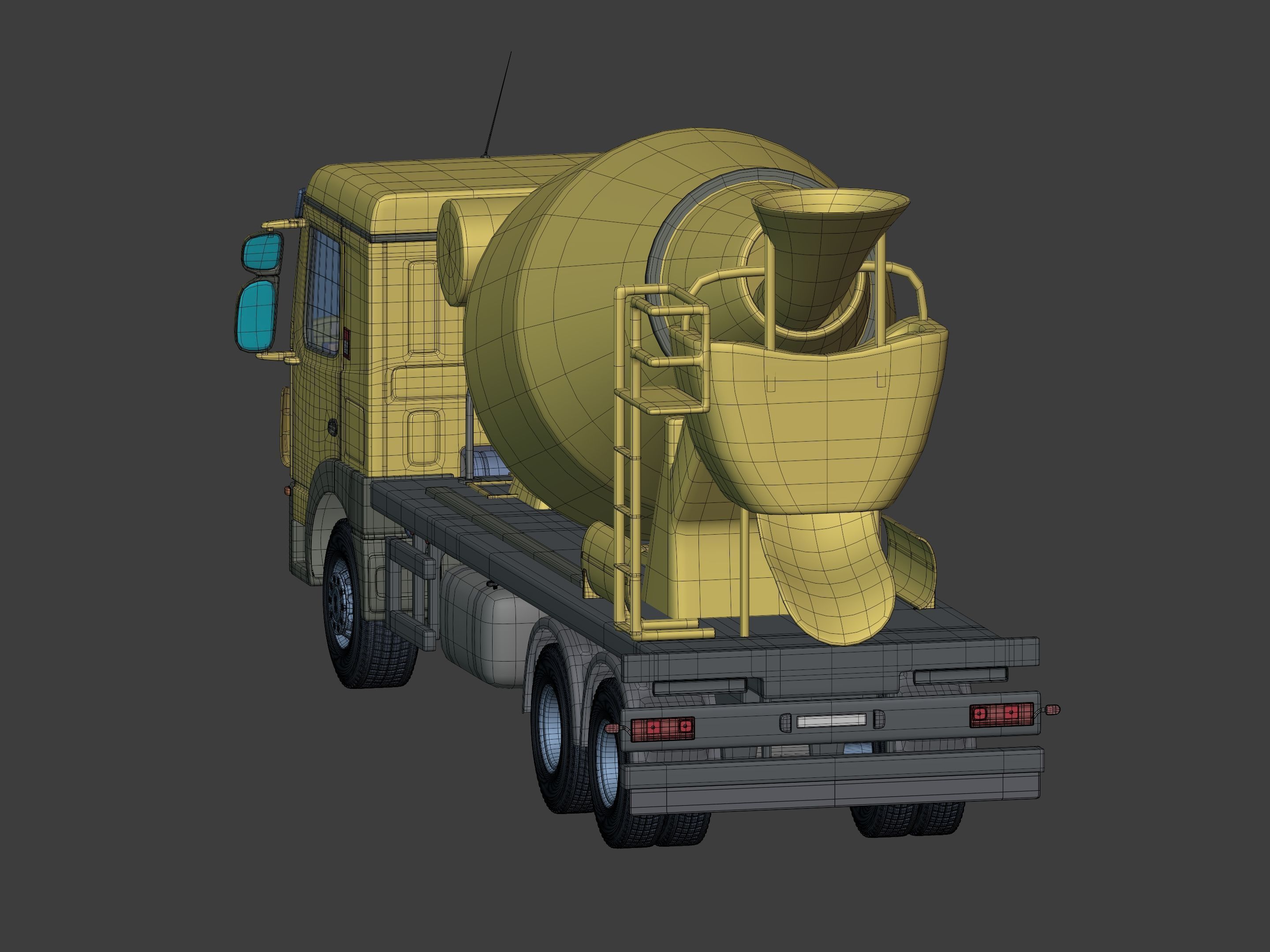 Generic Cement Mixer Truck - Concrete Mixer 3D model_11
