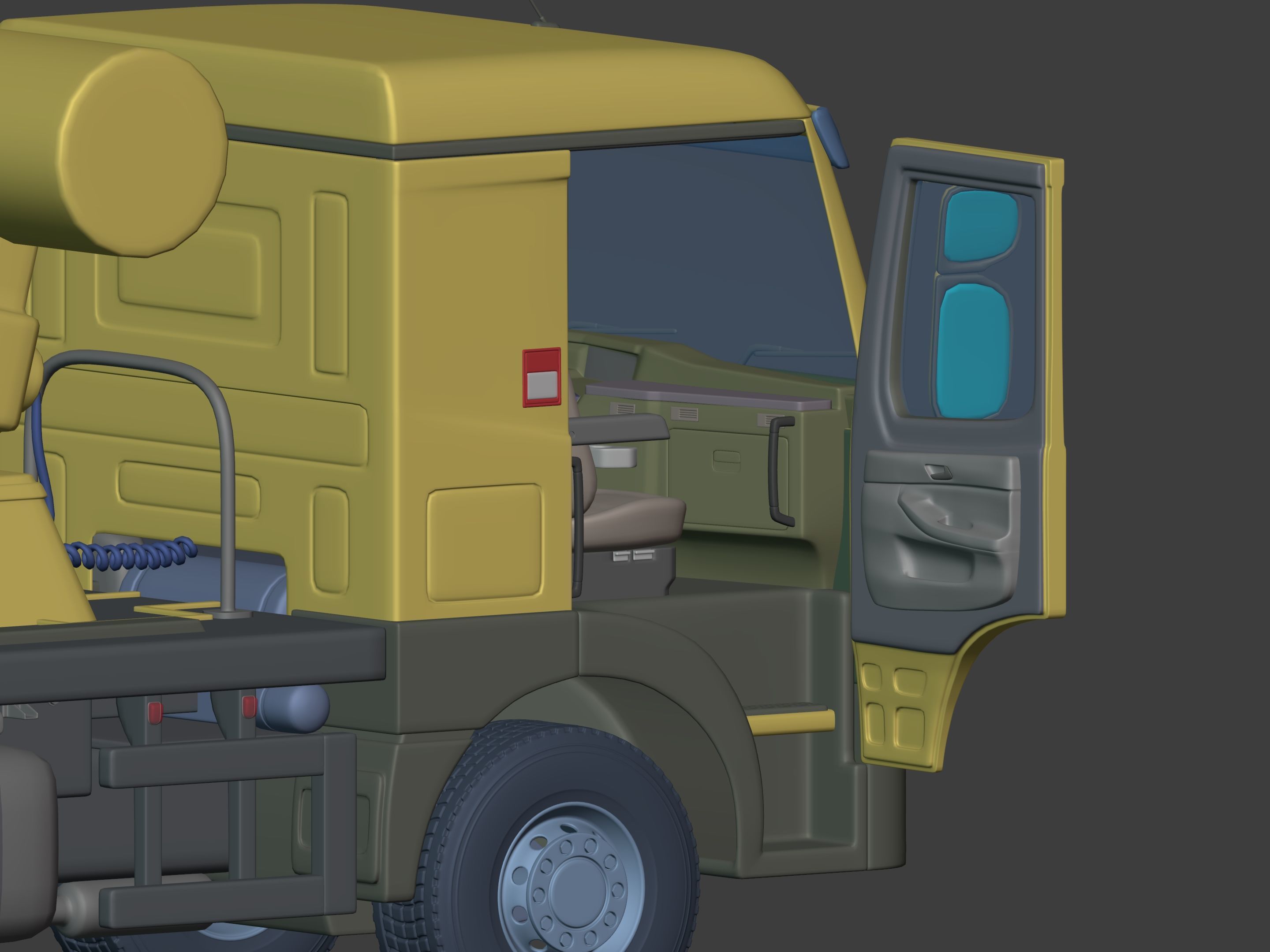 Generic Cement Mixer Truck - Concrete Mixer 3D model_9