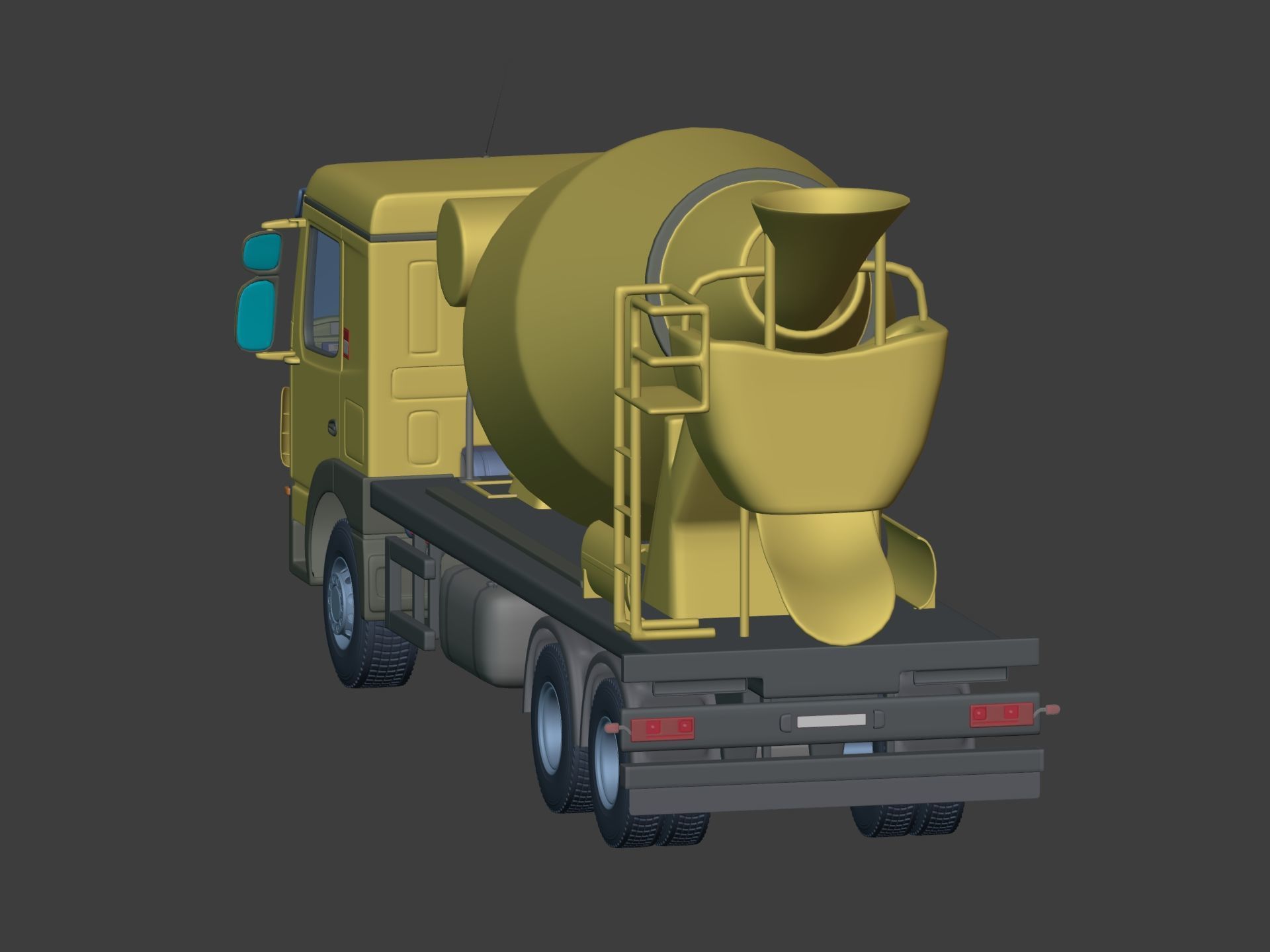 Generic Cement Mixer Truck - Concrete Mixer 3D model_10