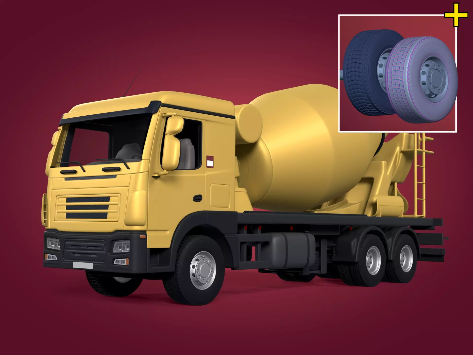 Generic Cement Mixer Truck - Concrete Mixer 3D model_0