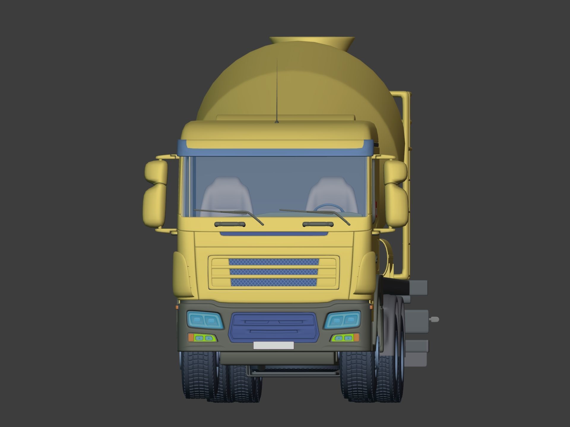 Generic Cement Mixer Truck - Concrete Mixer 3D model_5