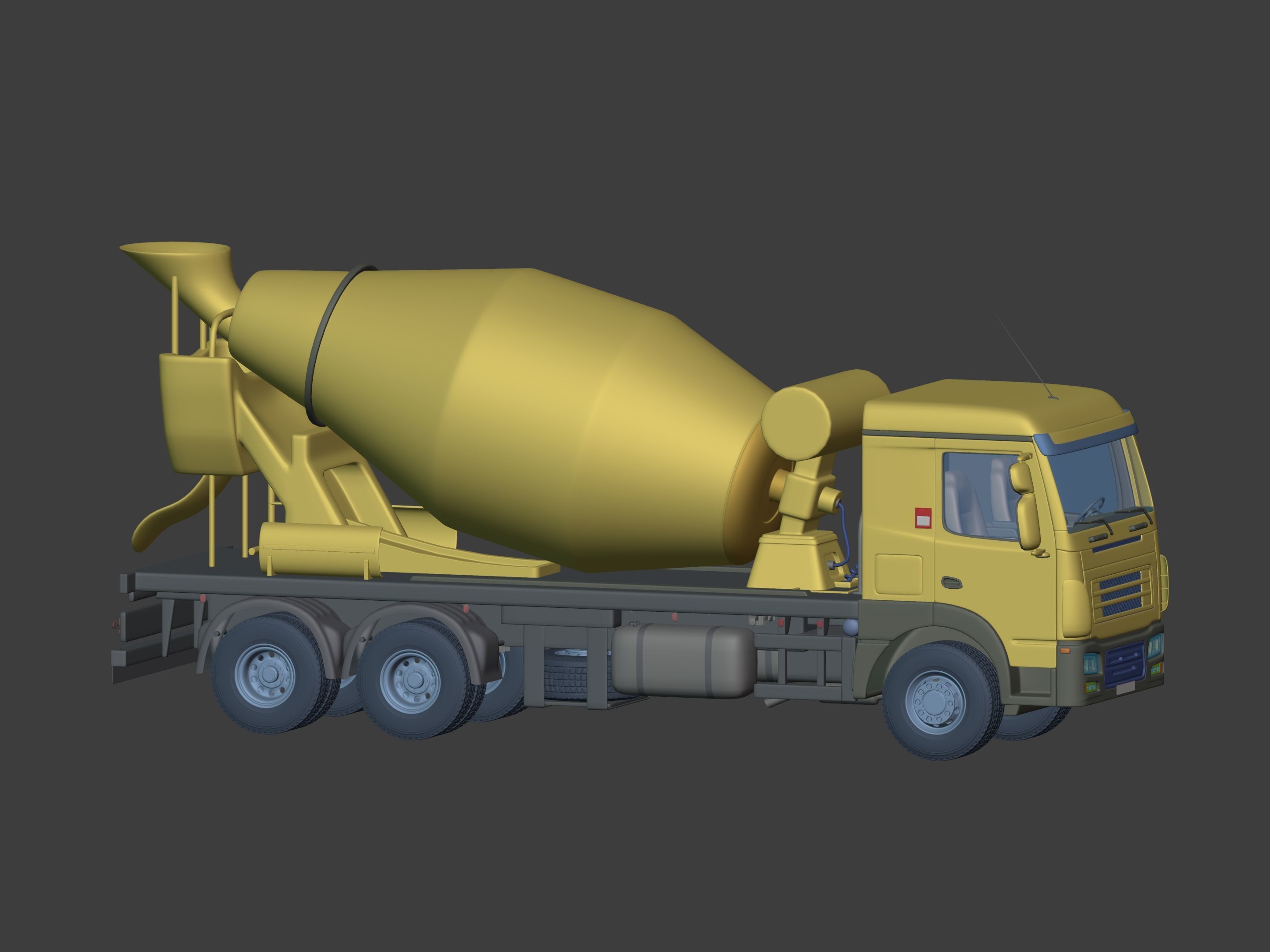 Generic Cement Mixer Truck - Concrete Mixer 3D model_12