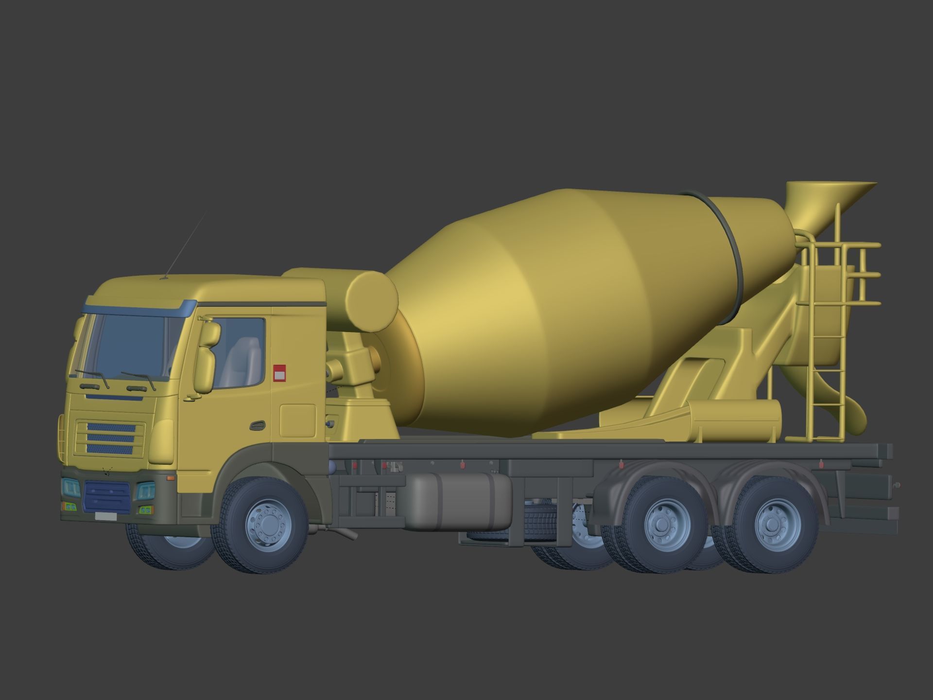 Generic Cement Mixer Truck - Concrete Mixer 3D model_3