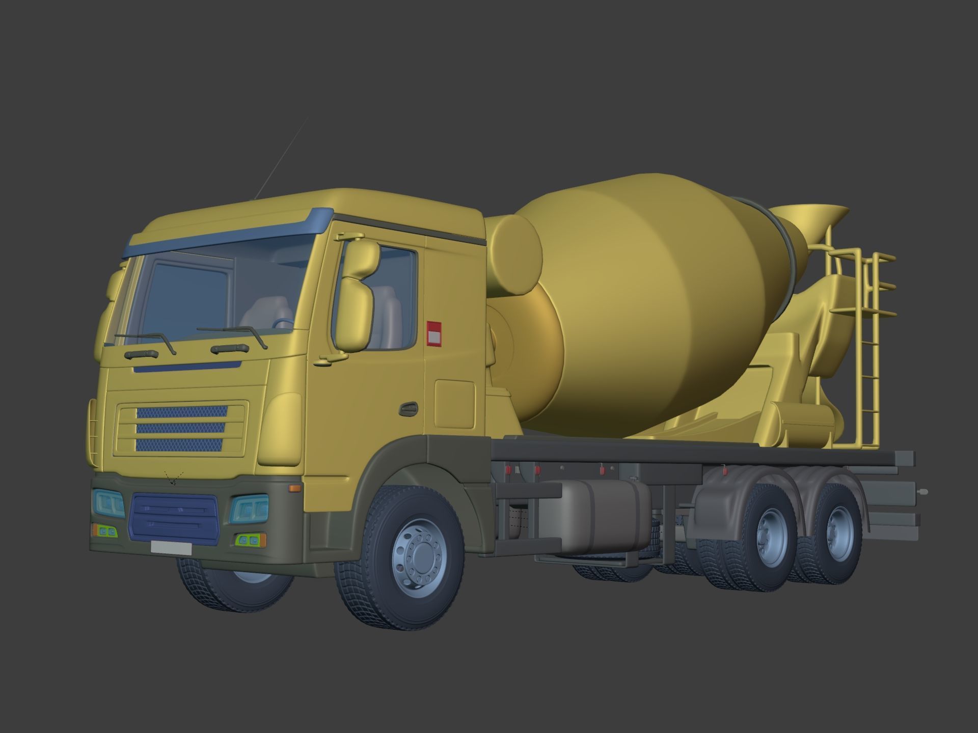 Generic Cement Mixer Truck - Concrete Mixer 3D model_1