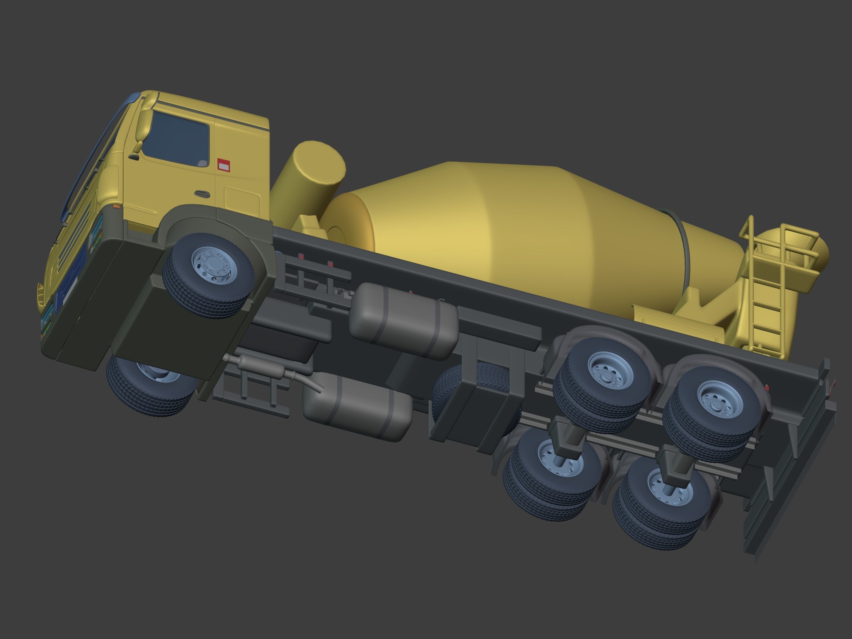 Generic Cement Mixer Truck - Concrete Mixer 3D model_15
