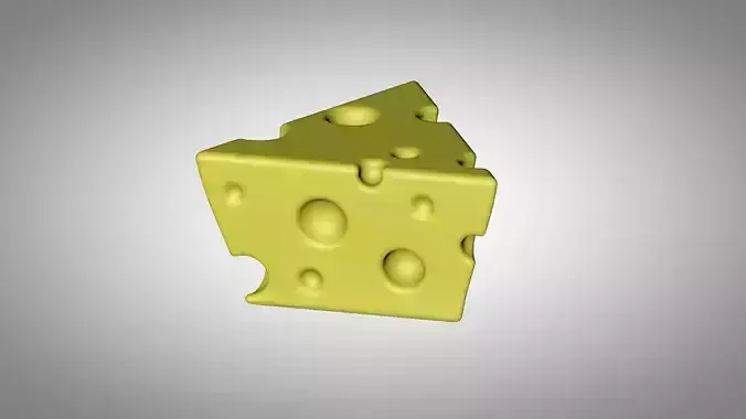 Swiss Cheese Low-poly 3D model