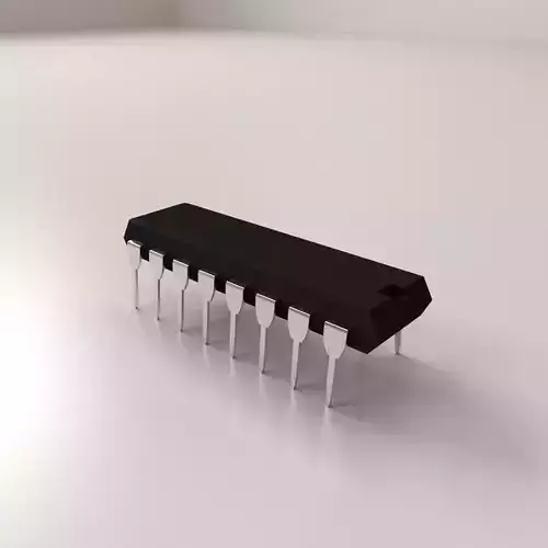 Microchip electronic chip 3D model