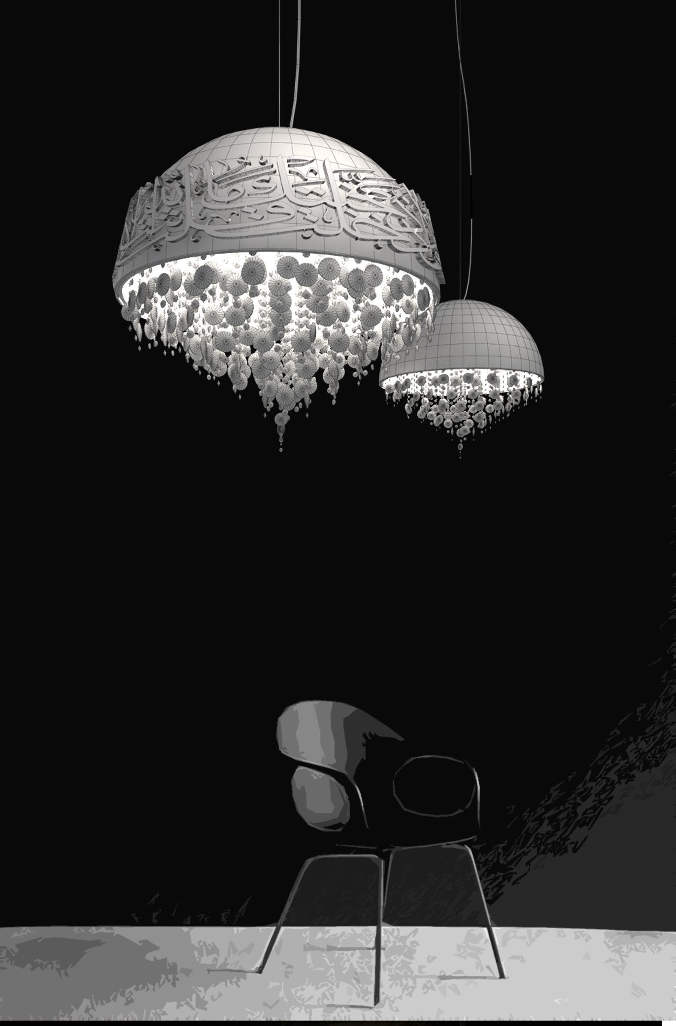 Arabic chandelier 3D model_12