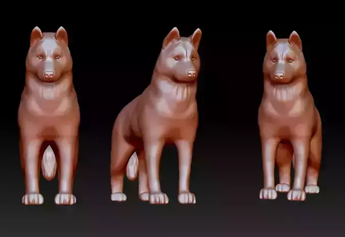 Siberian husky figurine 3D print model 3D print model