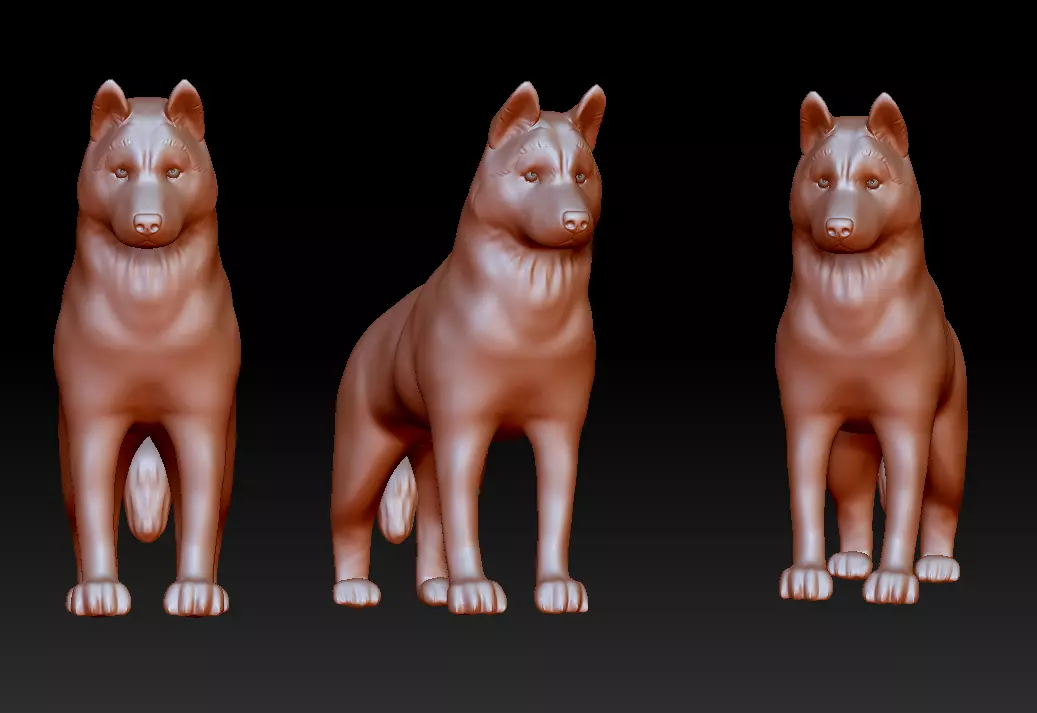 Siberian husky figurine 3D print model 3D print model_0