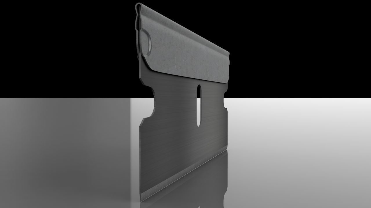 3D Single Edge Razor Blade 3D model_2