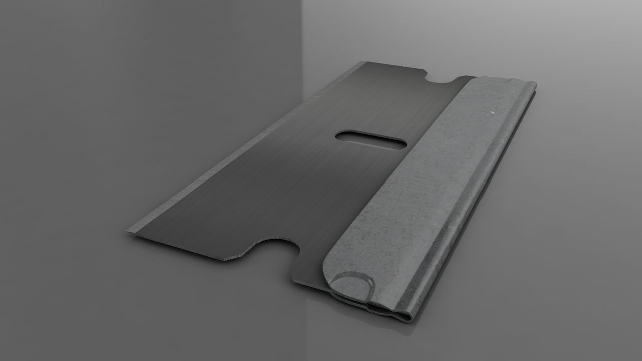 3D Single Edge Razor Blade 3D model_1