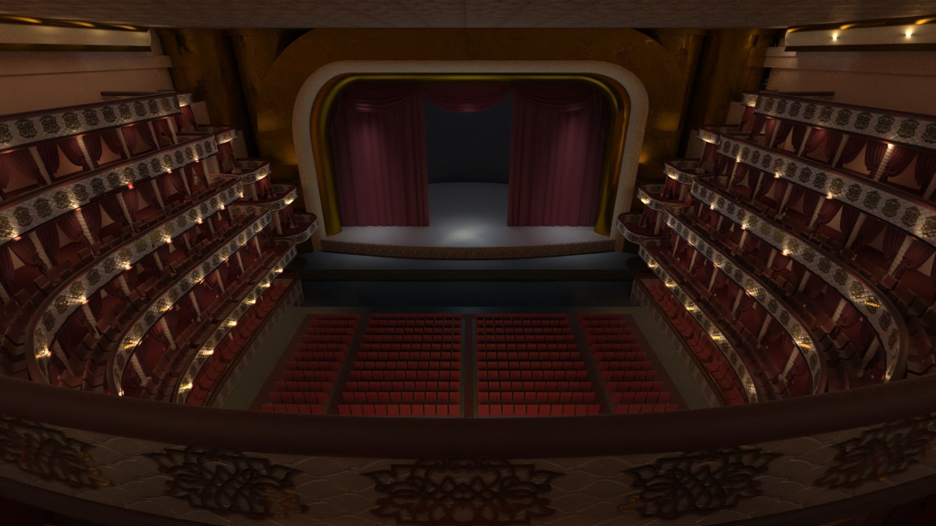 opera theater realistic Low-poly 3D model_3